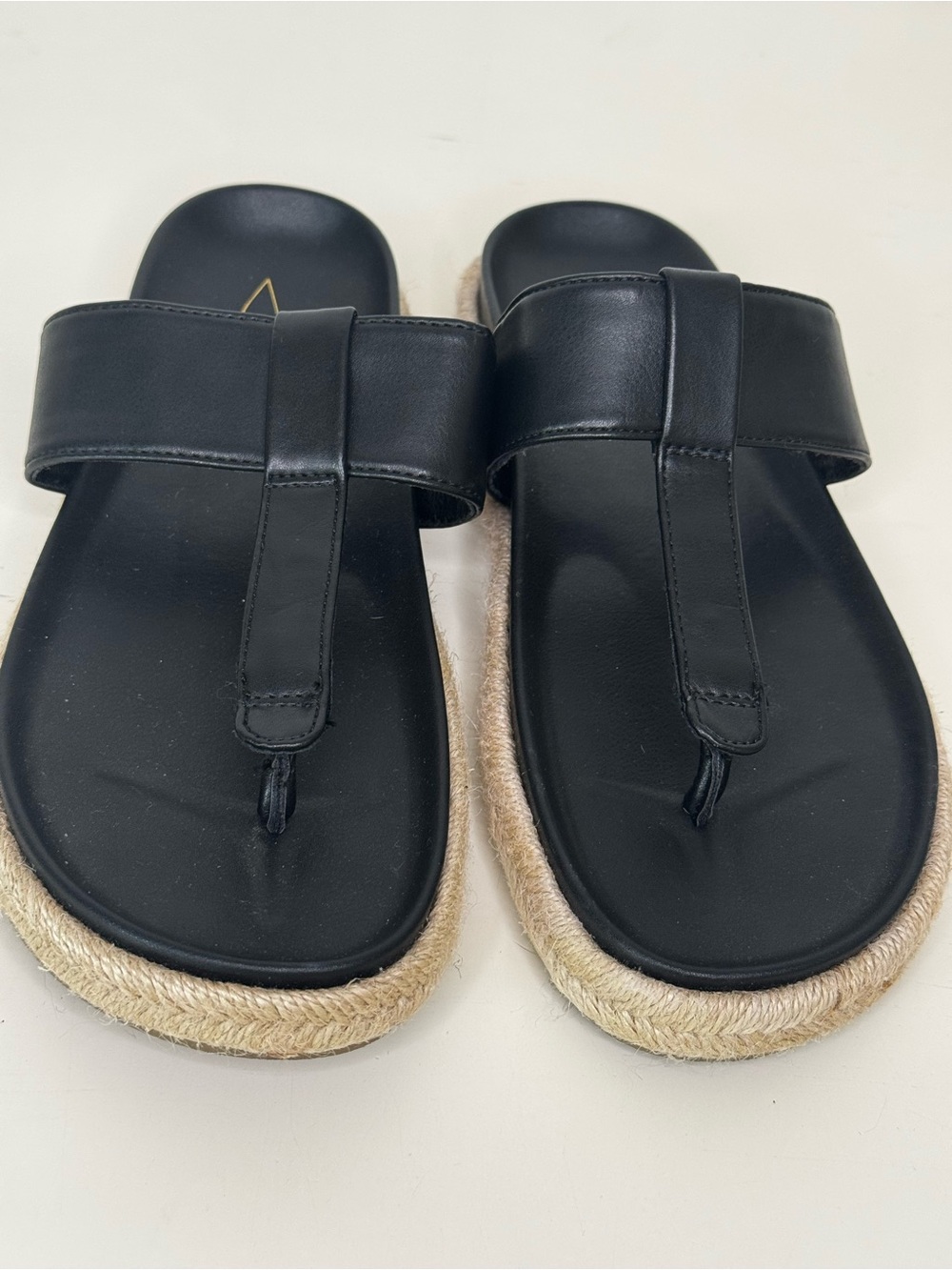 Joie Black Women's Jute-Trim Toe-Post Sandals - Picture 3 of 13